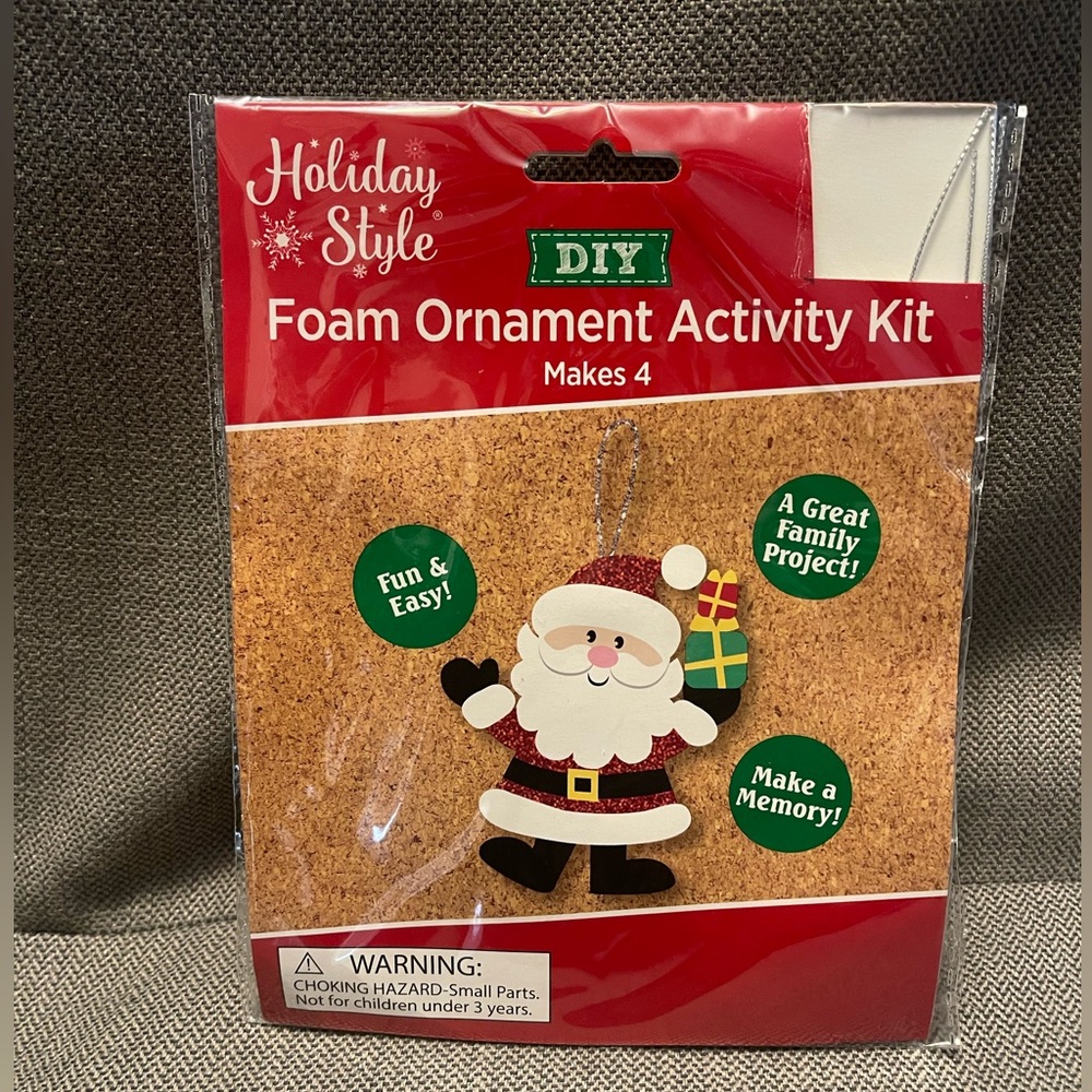 Holiday Style Santa foam ornament activity kit 2 piece bundle